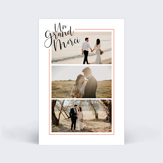 Remerciements mariage Cadre Typographique III