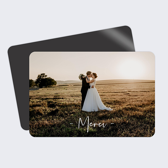 Carte remerciement mariage Bandeau (dos photo)
