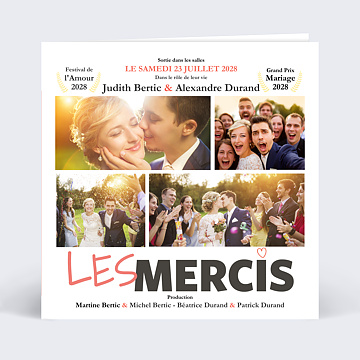 Carte remerciement mariage Affiche de Film