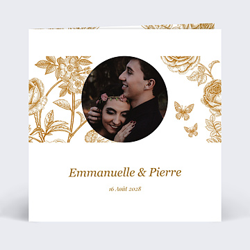 Carte remerciement mariage Dcoupe Baroque