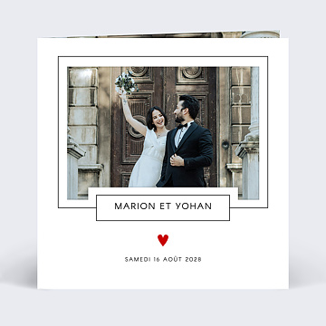 Carte remerciement mariage Dcoupe Love Letter