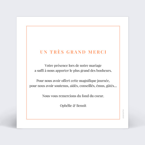 Remerciements mariage Joli Filet