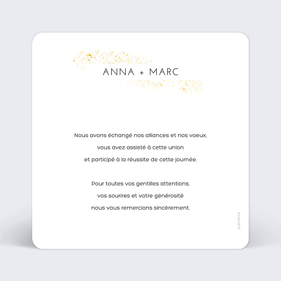Remerciements mariage Poudre Ocre
