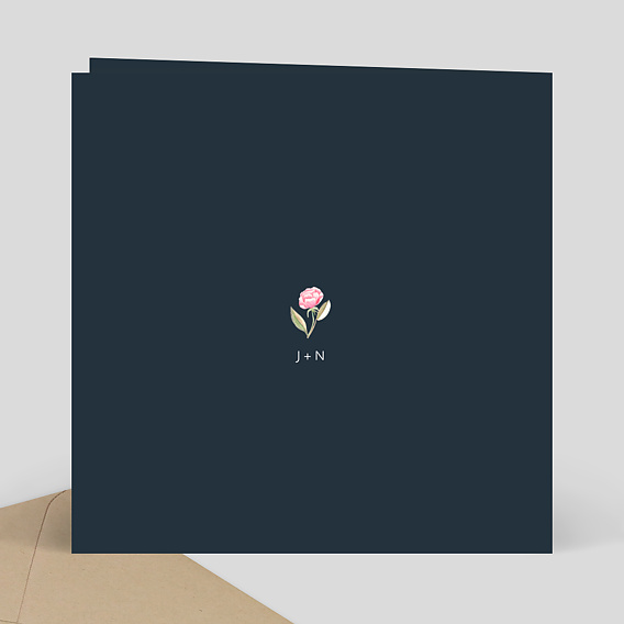 Carte remerciement mariage Dark Peony Verso