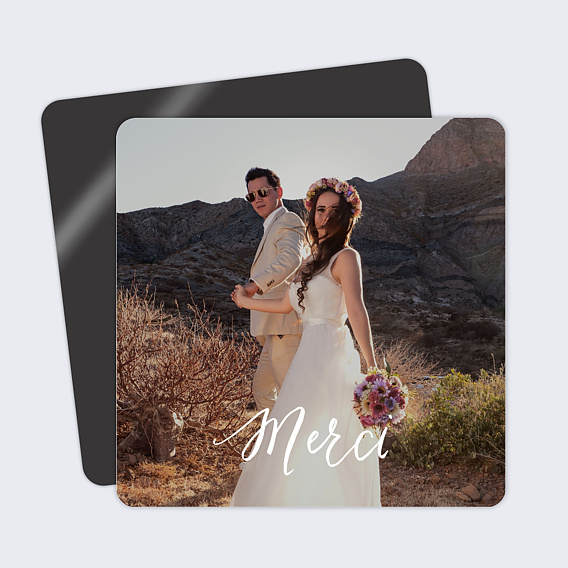 Carte remerciement mariage Calligraphie