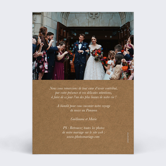 Remerciements mariage Tourbillon d'étoiles kraft