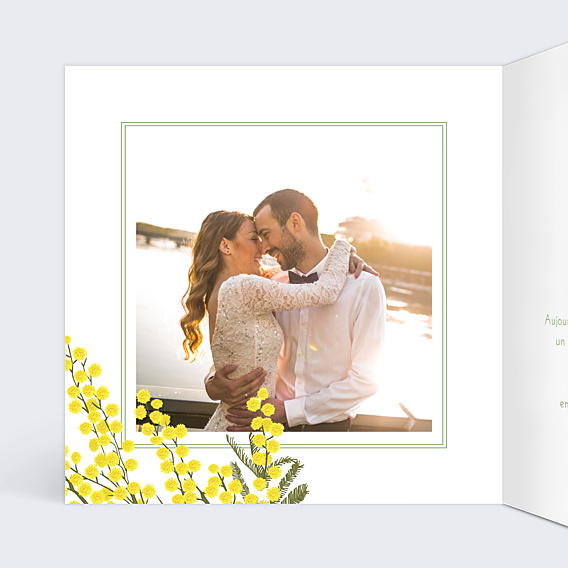 Remerciements mariage Mimosa