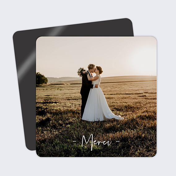 Carte remerciement mariage Bandeau (dos photo)