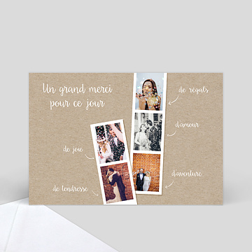 Remerciements Mariage Photomaton délicat