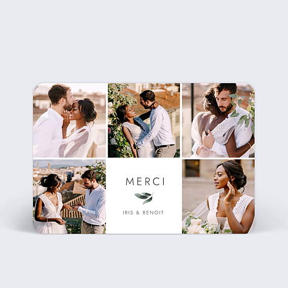 Remerciements mariage Carrés Graphiques (dos photo)