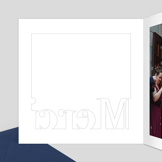 Carte remerciement mariage Découpe Merci Intérieur Gauche