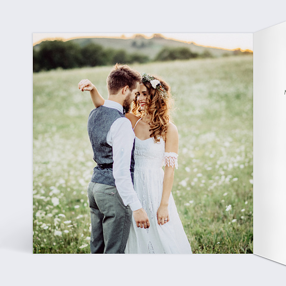 Carte remerciement mariage Eucalyptus  Intérieur Gauche