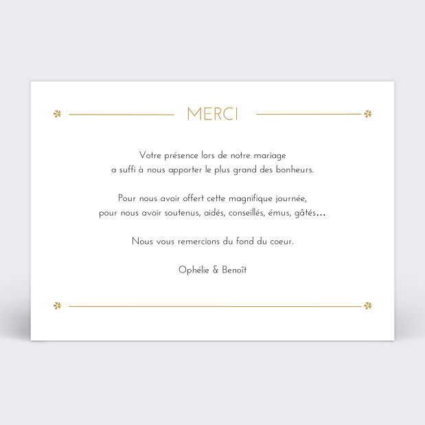 Remerciements Mariage Losange Fleuri Verso