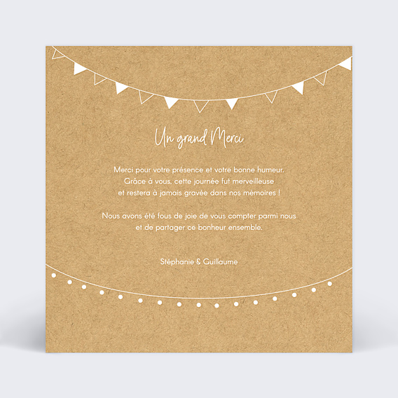 Remerciements mariage Bucolique Simple
