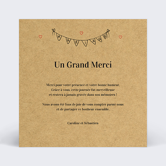 Remerciements mariage Timeline