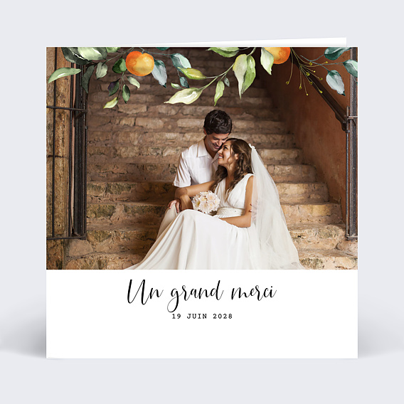 Remerciements mariage Agrumes