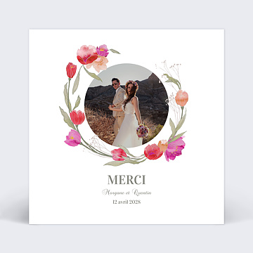 Remerciements Mariage Ronde de fleurs