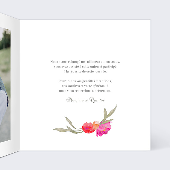Remerciements mariage Ronde de Fleurs