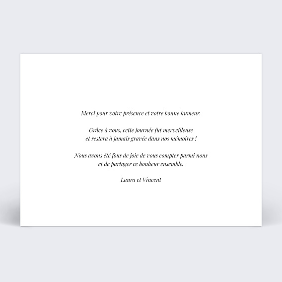 Carte remerciement mariage Joli Multi Verso