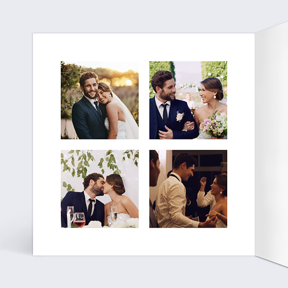 Carte remerciement mariage Signature Intérieur Gauche