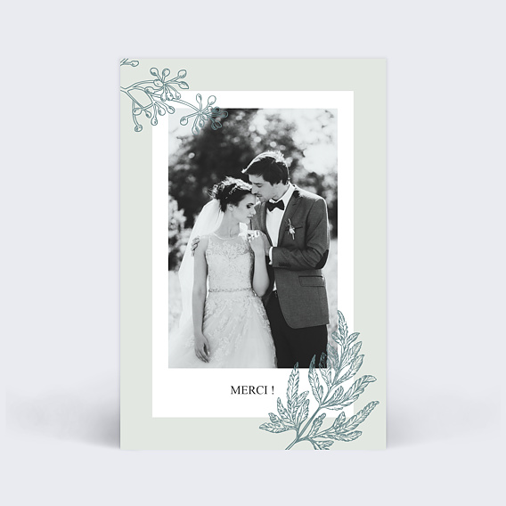 Carte remerciement mariage Botanic Wedding