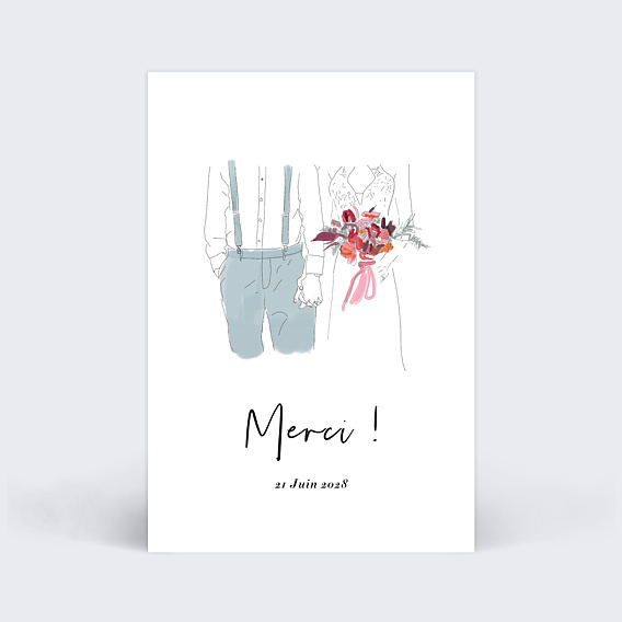 Carte remerciement mariage Il Était une Fois