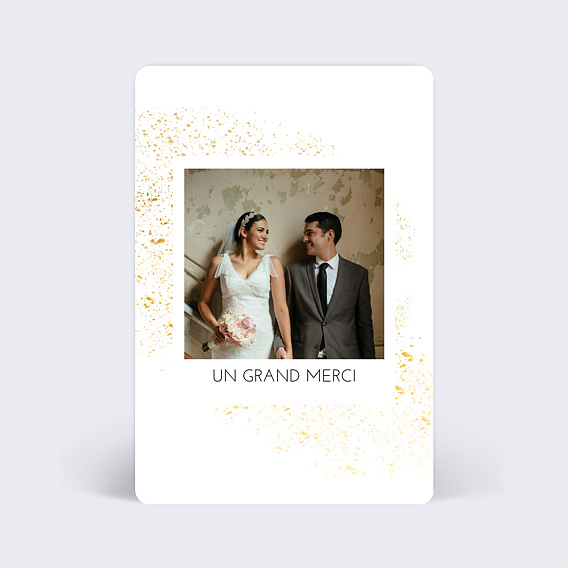 Carte remerciement mariage Poudre Ocre