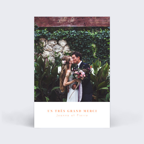 Carte remerciement mariage Simplicité