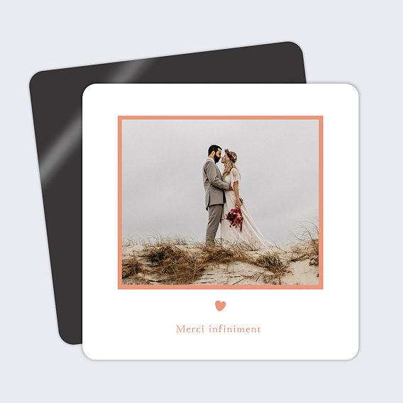 Carte remerciement mariage De Tout Coeur