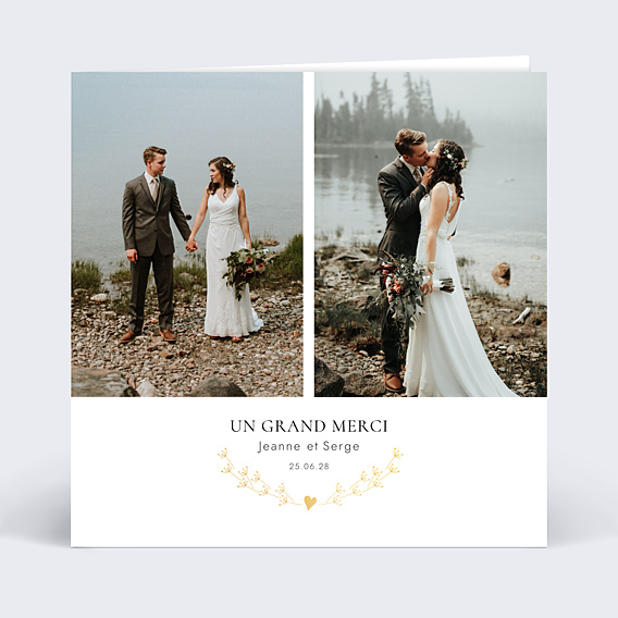 Remerciements mariage Coeur Bucolique