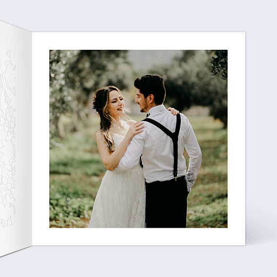 Remerciements mariage Découpe Ronde de Fleurs