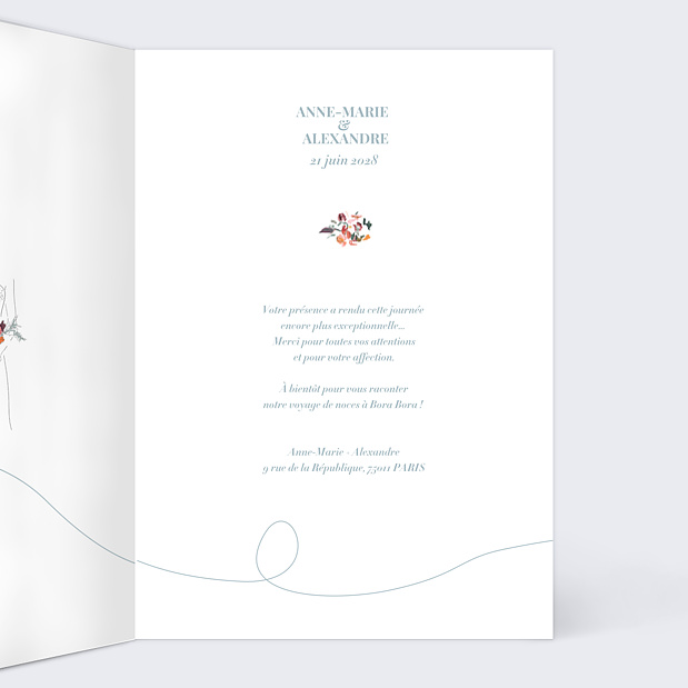 Remerciements Mariage Jolies Illustrations Intérieur Droit