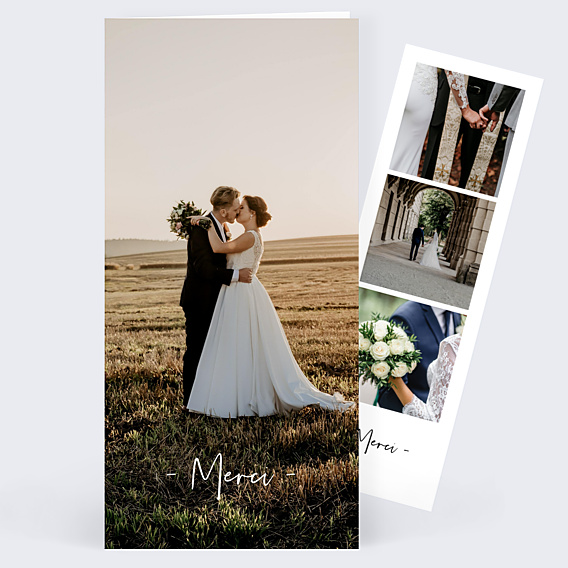 Remerciements mariage Bandeau (dos photo)