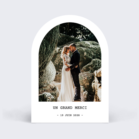 Carte remerciement mariage Polaroid Simple