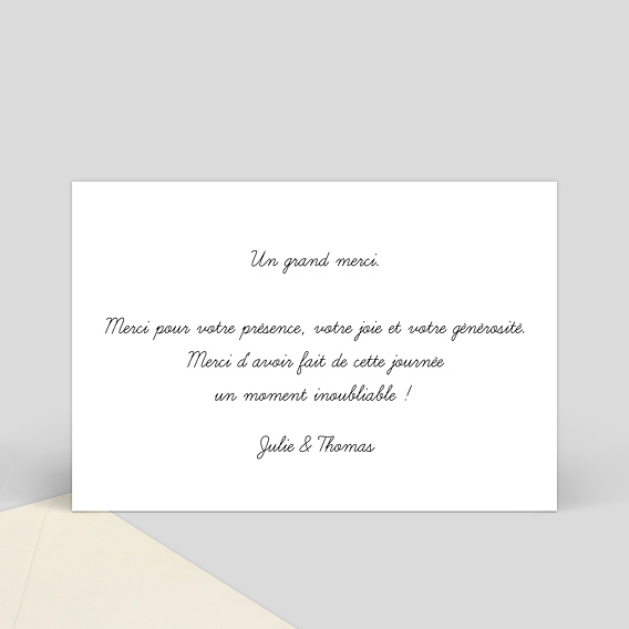 Carte remerciement mariage Pastille Palmier Verso