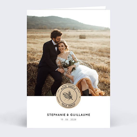 Remerciements mariage Retro Chic