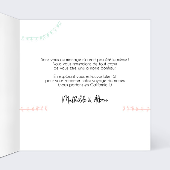 Remerciements mariage Mariage Illustré