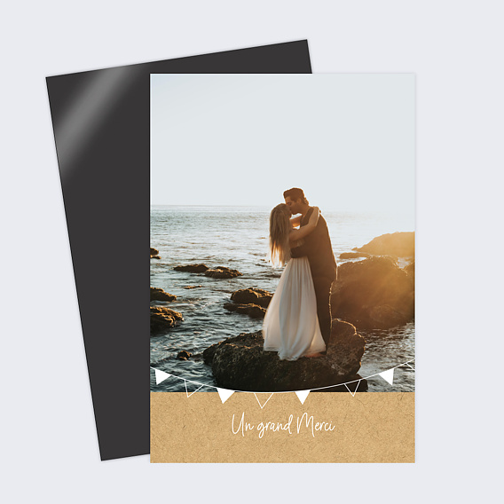 Carte remerciement mariage Bucolique Simple