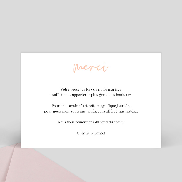 Remerciements Mariage A la Main Verso