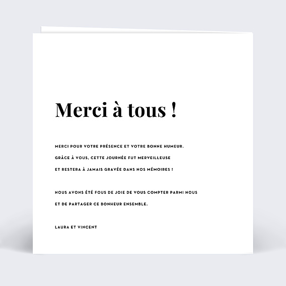Remerciements mariage Découpe Merci