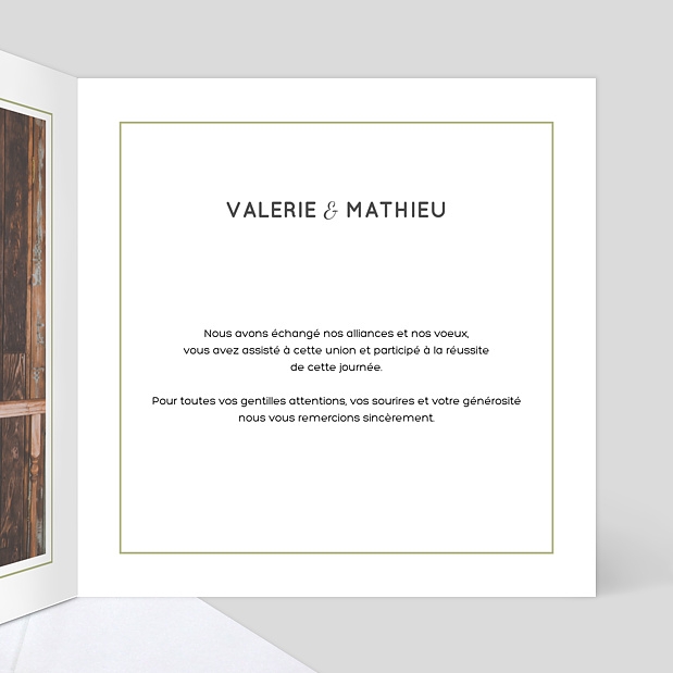 Remerciements mariage Graphique Intérieur Droit