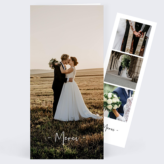 Remerciements mariage Bandeau (dos photo)