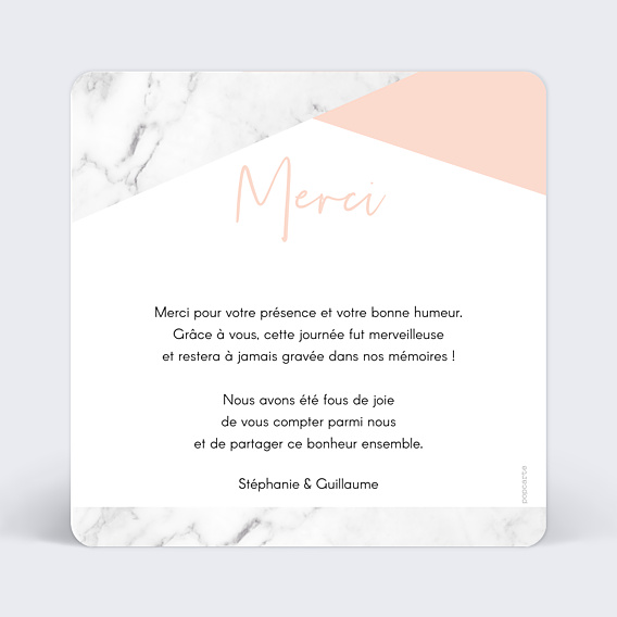 Remerciements mariage Marbre