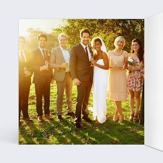 Carte remerciement mariage Rétrospective Photomaton Intérieur Gauche