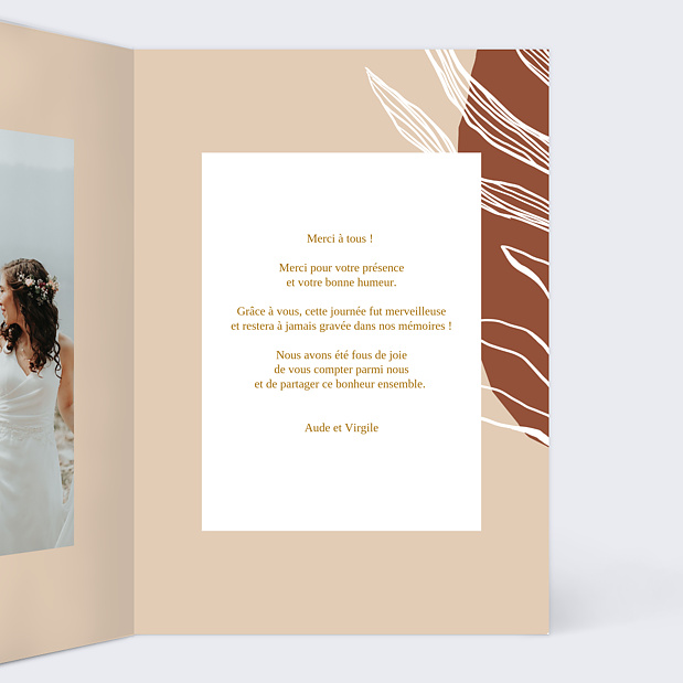 Remerciements Mariage Boho Intérieur Droit