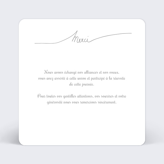 Remerciements mariage Lettres Chic