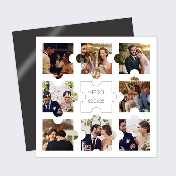 Carte remerciement mariage Remerciements Mariage Puzzle