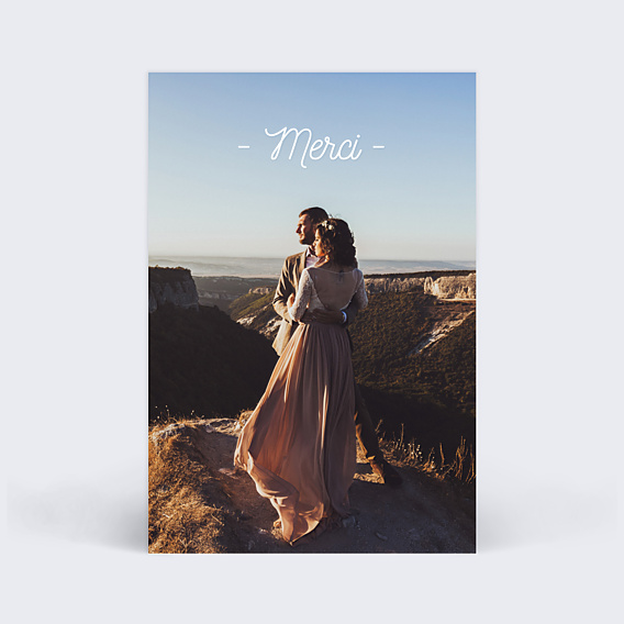 Remerciements mariage Tirets Blanc