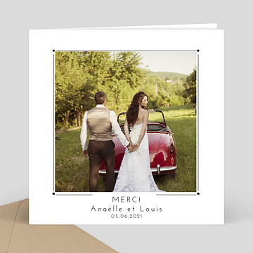 Remerciements Mariage Cadre design