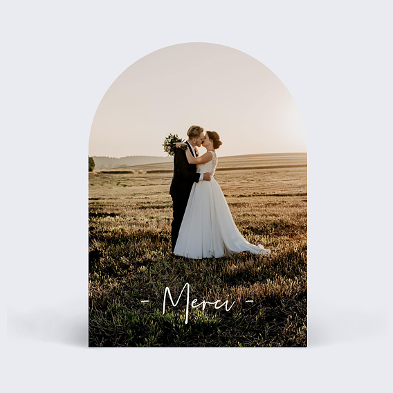 Carte remerciement mariage Bandeau (dos photo)